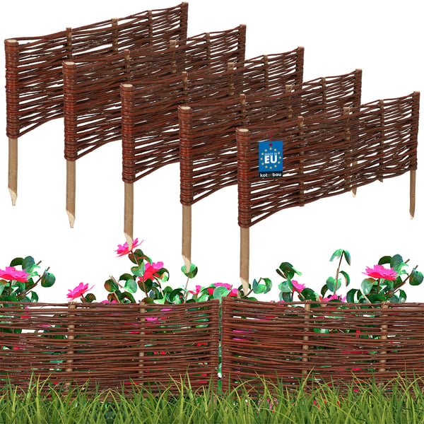 KOTARBAU® Puutarha-aita Palisade Reunus Punos Ajoaita 60 x 20 CM 5 kpl setti