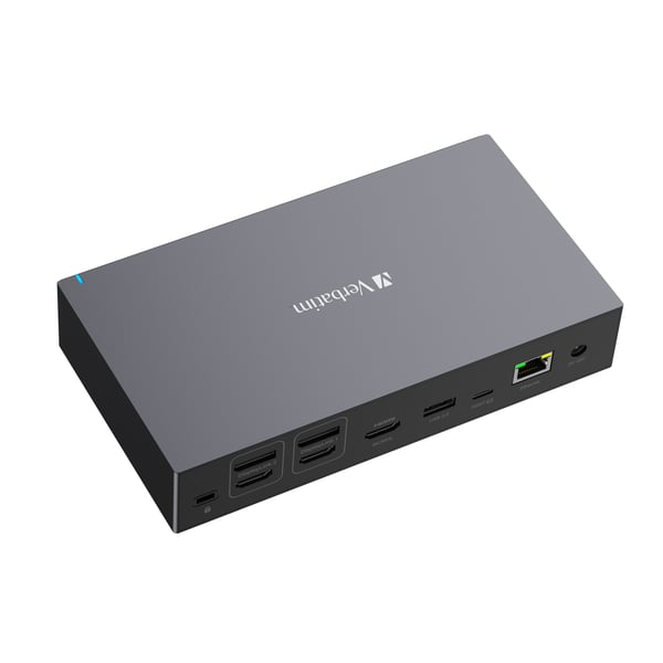 Verbatim USB-C Pro dockningsstation CDS-17 3xHDMI 2xDP RJ-45 5xUSB 2xUSB-C SD microSD DC-ljud