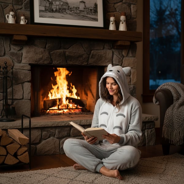 Varm totoro kigurumi pyjamas til mænd, langærmet vinterdragt, totoro-kostume - S