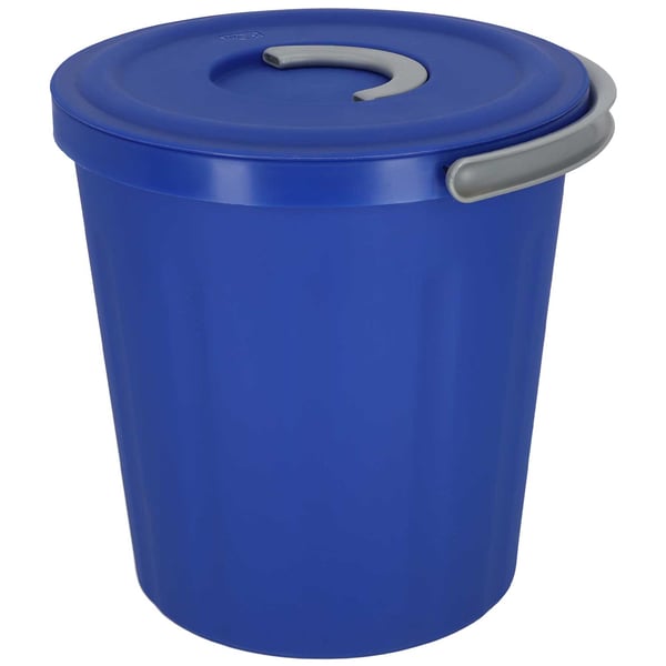 KOTARBAU® Hink med lock och handtag, plast, marinblå, 15 l