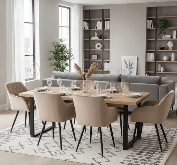 Milton sammetsklädd beige fåtölj