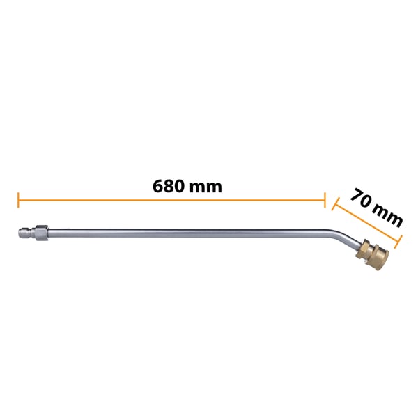 Högtrycksspruttlans 1/4" 70 cm böjd 30°