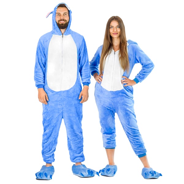 Onesie Stitch Kigurumi kostume mikrofiber varm pyjamas træningsdragt m Onesie Stitch kostume - S