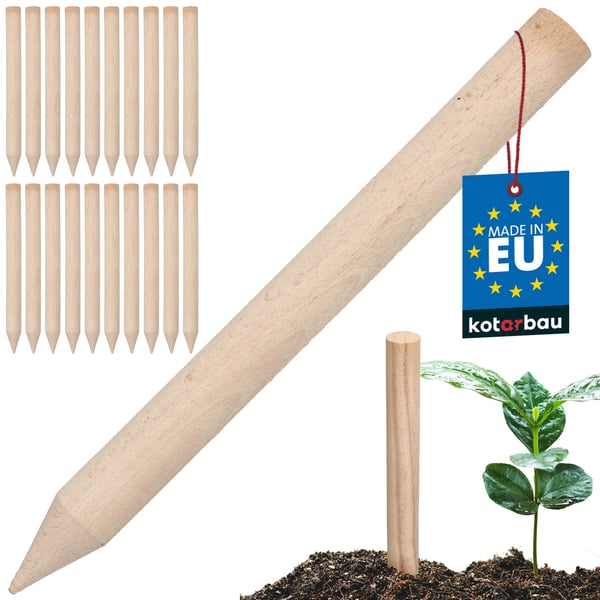 Kotarbau® Geodetic Pyökistä Valmistetut Puiset Tuet Tomaateille, Vihanneksille, Puille, 30 CM, 20 Kpl Setti