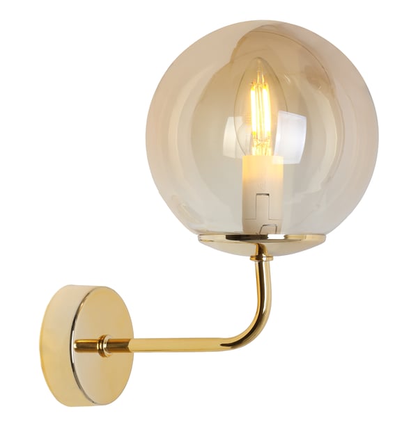 SIENA GYLDEN VÆGLAMPE 1 FLAD HONNINGLAMPE E14