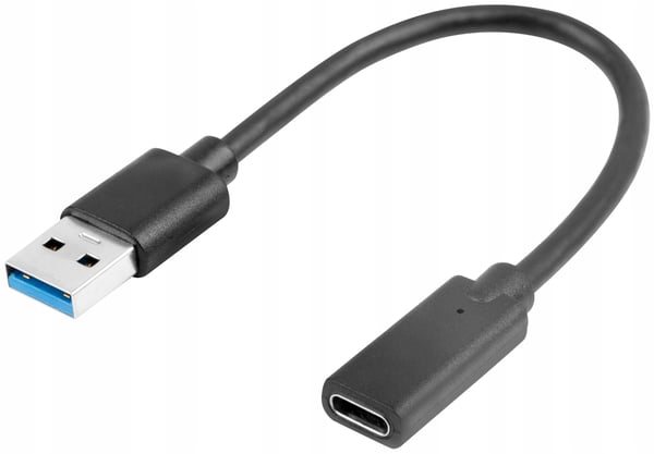 Lanberg USB 3.1-kabel USB typ-C(F) 3.1 - USB-A(M) 0,15m svart