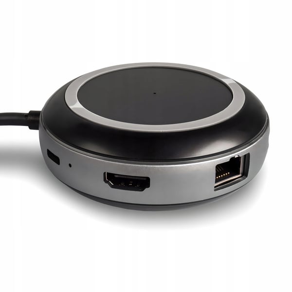 HUB USB-C - HDMI 2xUSB 3.0 PD LAN RJ45 + TRÅDLØS INDUKTIV OPLADDER