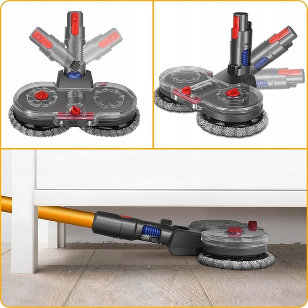 Rosfix moppborste för Dyson V7 V8 V10 V11 V15 dammsugare + 2 moppdukar