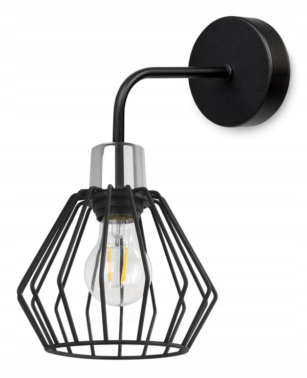 VÆGLAMPE, FIRKANTET LAMPE, METALLAMPE, TRÅD, LED