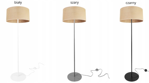 GULVLAMPE MED STÅENDE METALSKÆRM 40 CM