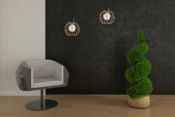 Lofthængende lampe med lysekrone i gylden edderkop-stil