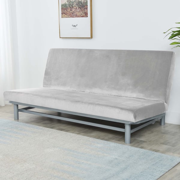 Sohvanpäällinen 190-210cm vaaleanharmaa sametti