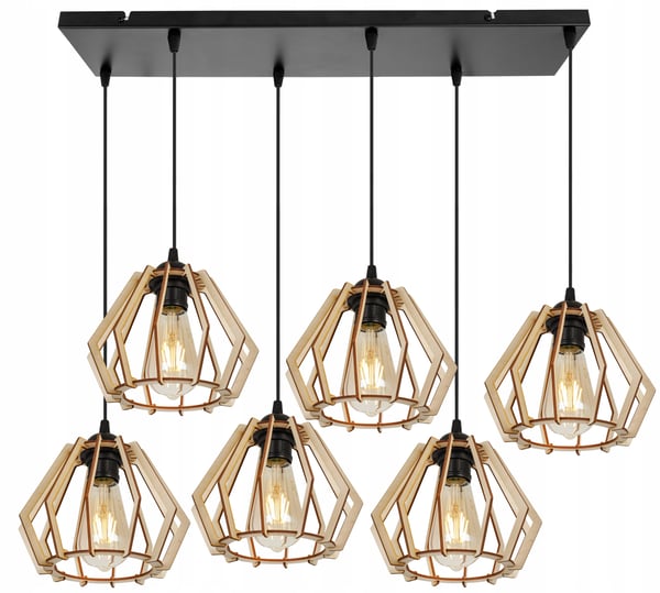MODERNE LED-LOFTHÆNGELAMPE I TRÆ