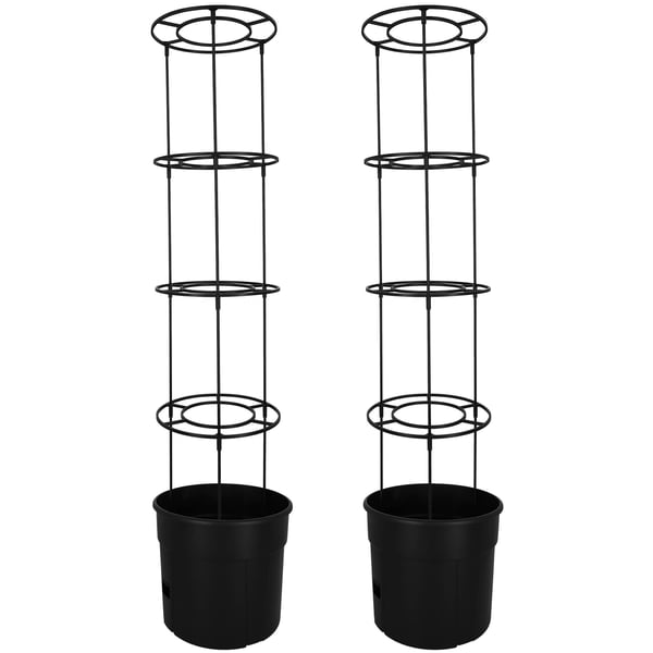 Kruka för tomatodling med stege för balkongen svart 39 cm set om 2