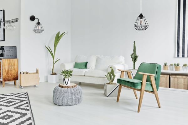 ELEGANT RETRO VÆGLAMPE MED TRÅD SORT LOFT
