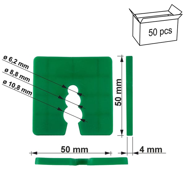 DW-04 50x50 nivelleringsafstandsstykke