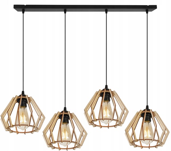 MODERN LED-TAKLAMPA I TRÄ