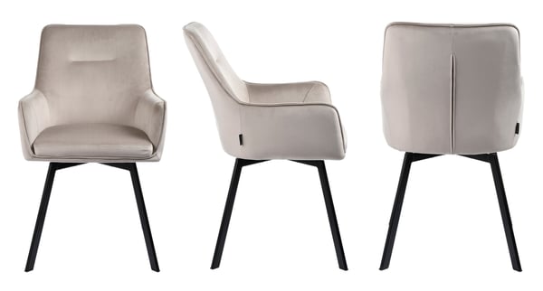 SWEN sammet beige snurrstol