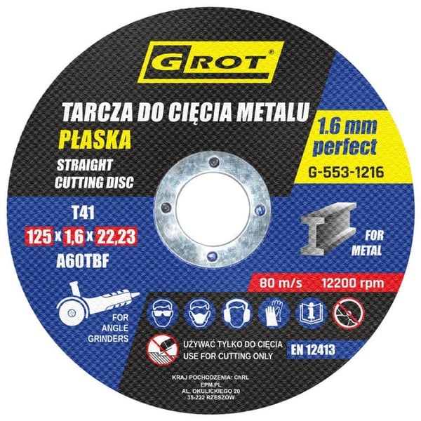 FLAD SKIVE T1A 125*1,6*22 SÆT MED 10 - G-553-1216