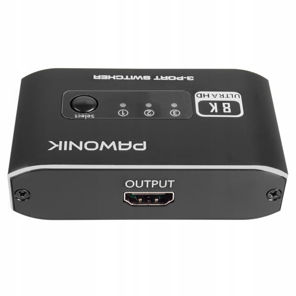 SWITCH HDMI 2.1 3x1 SWITCH SPLITTER 8K 4K 120HZ 240HZ HDR10 PAWONIK