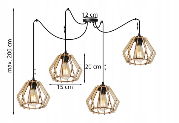 MODERN LED-TAKLAMPA I TRÄ