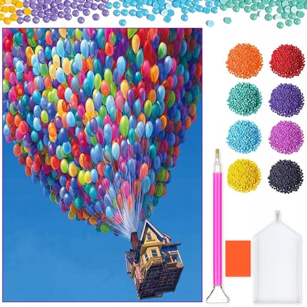 Ob_L_62 diamantmålning 30x40 cm ballonger