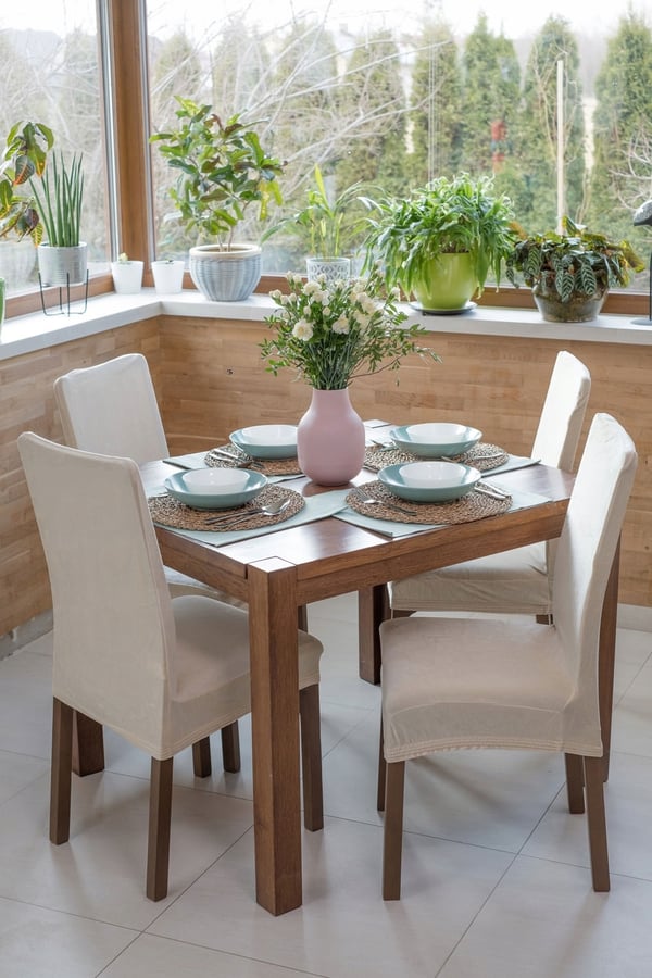 Klädsel stol tjock sammetsmoder beige ecru
