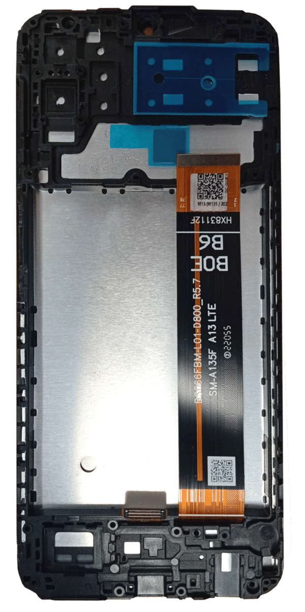 Original Samsung SM-M135F Galaxy M13 LCD + Touchskærm (IPS) Sort Ramme