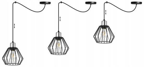 Hængelampe, loftslysekrone, trådskærm, LED