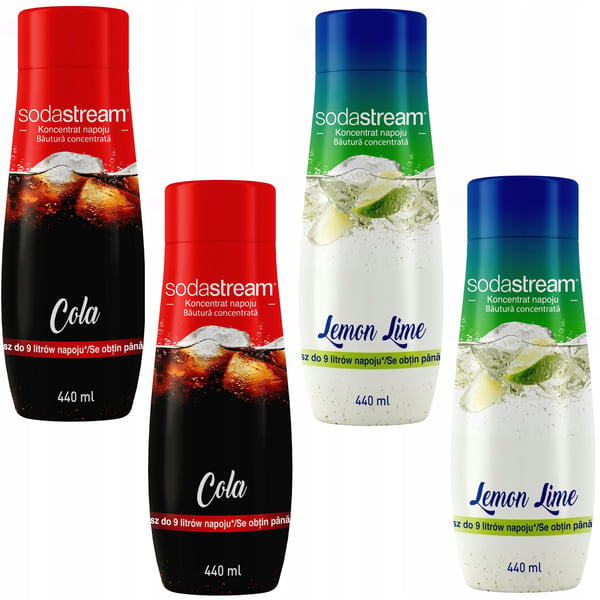 4 SodaStream-tiivisteen setti, 2 kpl (Cola+Sitruuna-Lime)