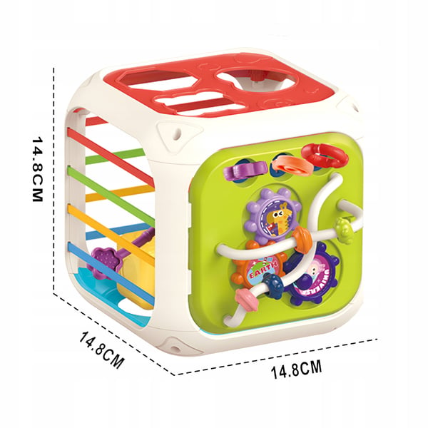 Montessori Sensor Cube, Elastinen Monitoimipyyhekumi, 7-in-1