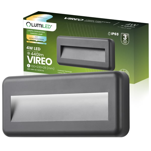 Have udendørs trappelampe facade væglampe CCT 3000-6500K LED 4W IP65 VIREO LUMILED