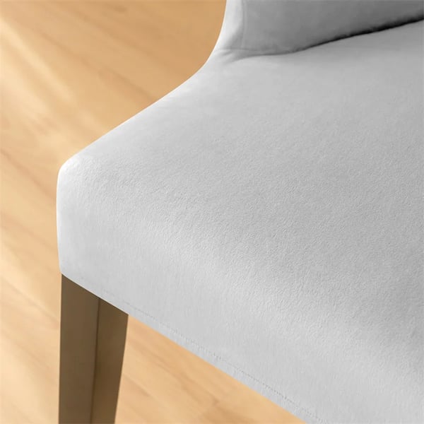 Toscana samettinen tuolinpäällinen, vaaleanharmaa paksu