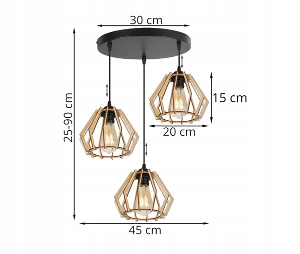 MODERN LED-TAKLAMPA I TRÄ