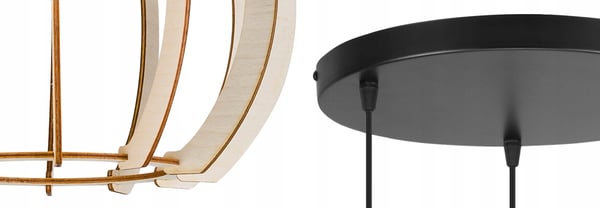 MODERN LED-TAKLAMPA I TRÄ