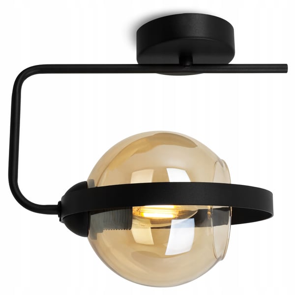 MODERNE VÆGLAMPE MED HONNINGRING I GLAS