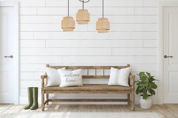 Hængende lampe, loftslysekrone, lampeskærm, boho juta