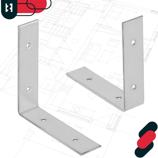 Kotarbau® Kirvesmiehen kulmaliitin ruostumatonta terästä sinkittyä 80 x 80 x 20 mm 100 kpl:n sarja