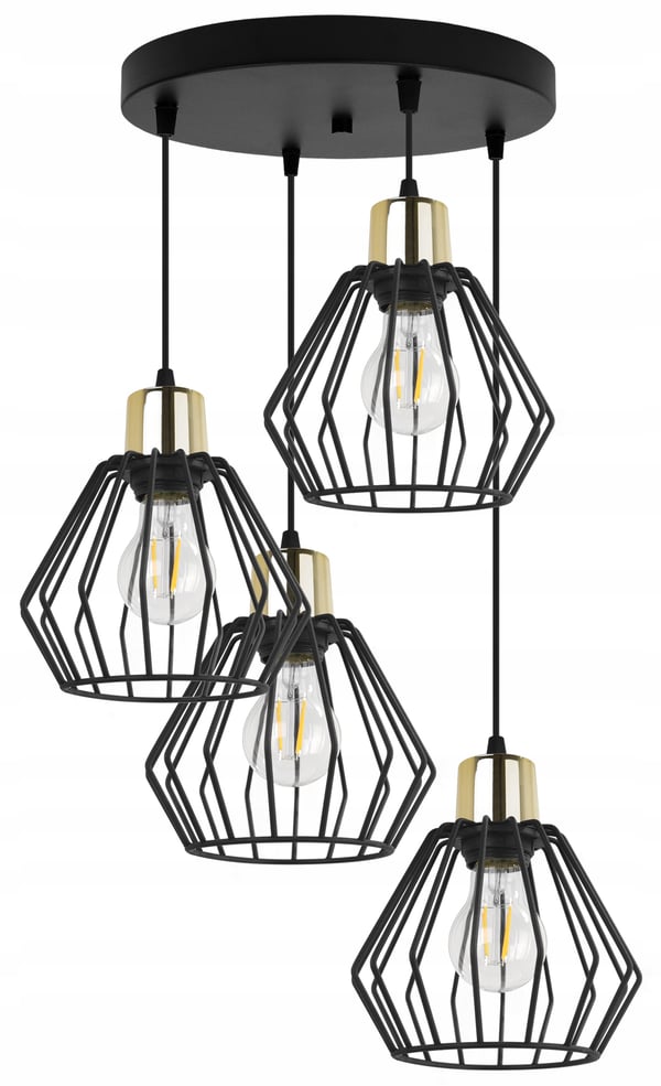 Hængelampe, loftslysekrone, trådskærm, LED