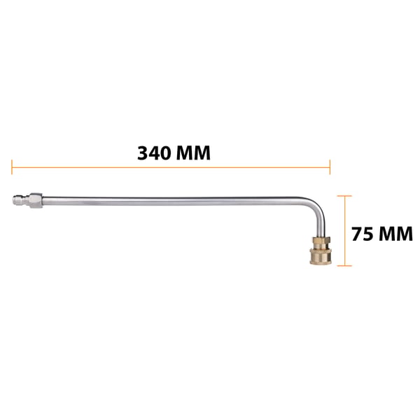 Højtryksrenserlanse 1/4" 34cm bøjet 90°