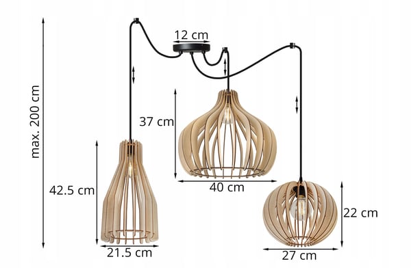 MODERN TRÄTAKLAMPA MIX LED