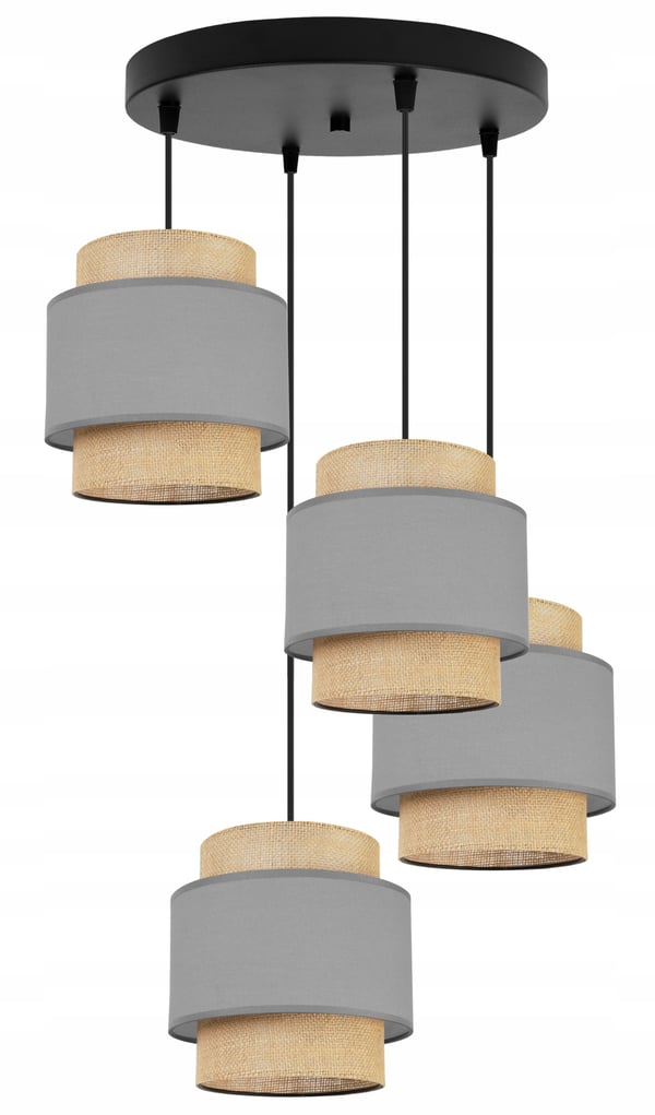 Hængende lampe, loftslysekrone, lampeskærm, boho juta