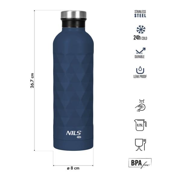 NC3805 Matkaväline pullo 750 ml sininen Nils Camp