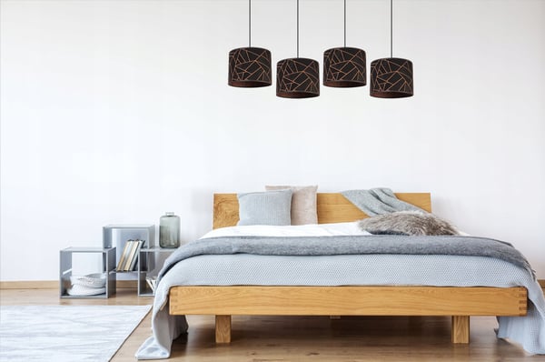 HÆNGELAMPE, LOFTKRONE, LAMPESKÆRM, MØNSTER, KOBBER