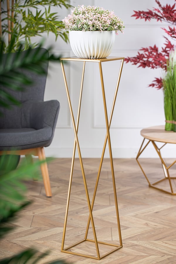 Moderni kultainen kukkateline 100 cm