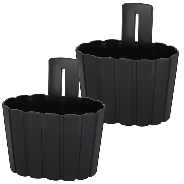 Väghängande blomkruka för balkong rustik antracit 20 cm 2 st