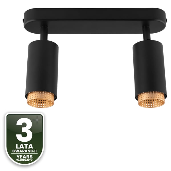 Loftlampe reflektor LED 2x GU10 tuba spot ELIGIS sort LUMILED
