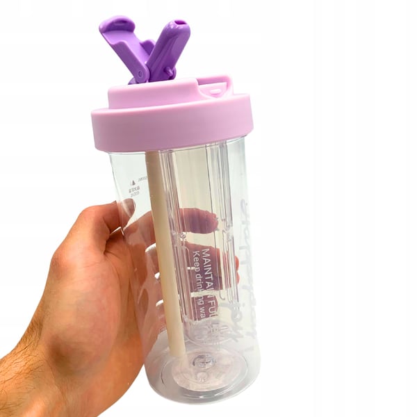 Kestävä juomapullo suodattimella ja juomalaidalla, 600 ml