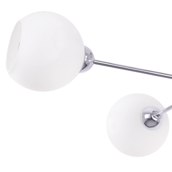ASTURIA LOFTLAMPE KROM 4-PLADS HVID LAMPESKÆRM E27