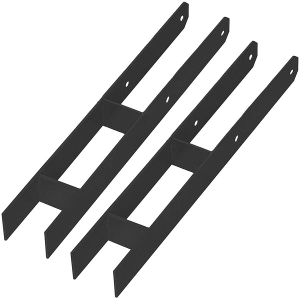 KOTARBAU® H-stolpebase til vægmonteringsbeslag Anker Sort galvaniseret stål 70 MM Sæt med 2